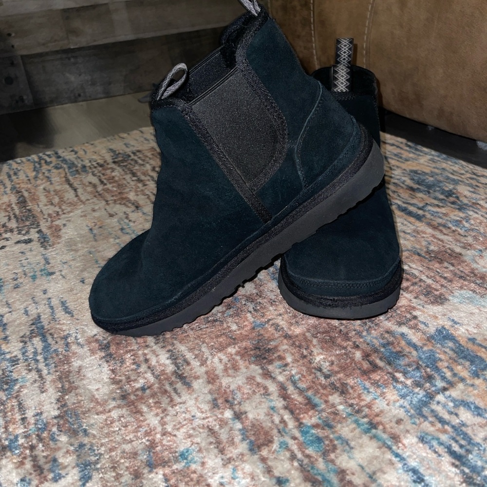 UGG Black Suede Chelsea-Style Short Boot